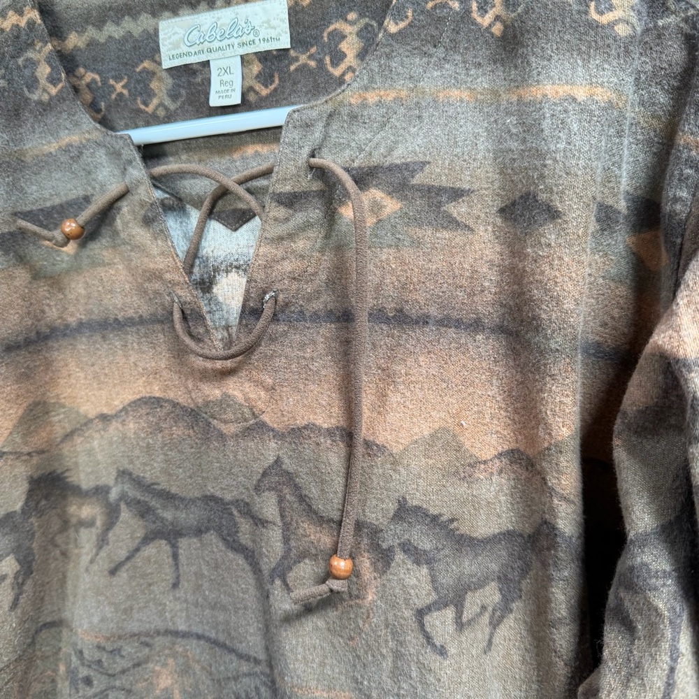 Western Horse Aztec Flannel! Vintage! Like NEW! 🐎 💥 - Picture 5 of 10